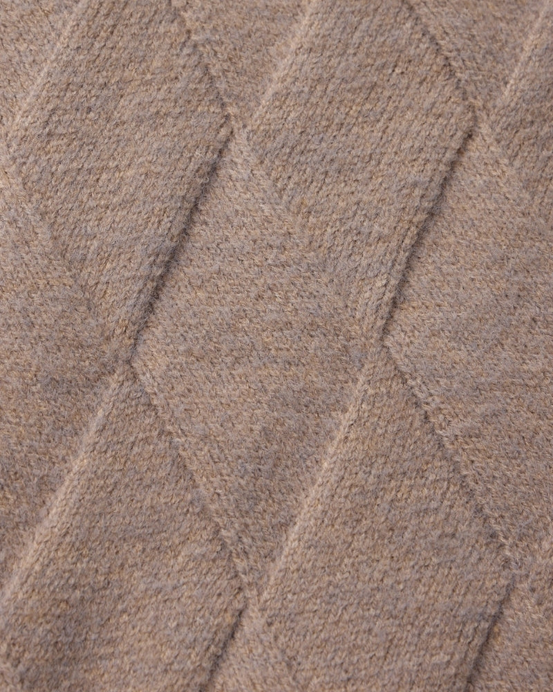 Heritage Diamond-Knit Zip-Up Cardigan