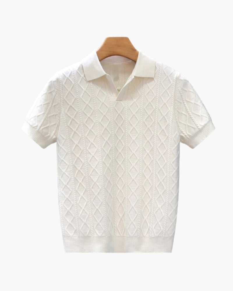 Signature Textured-Knit Polo Shirt