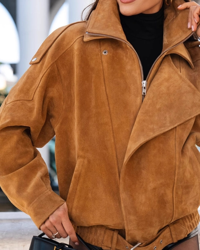 Vintage Suede Draped Jacket
