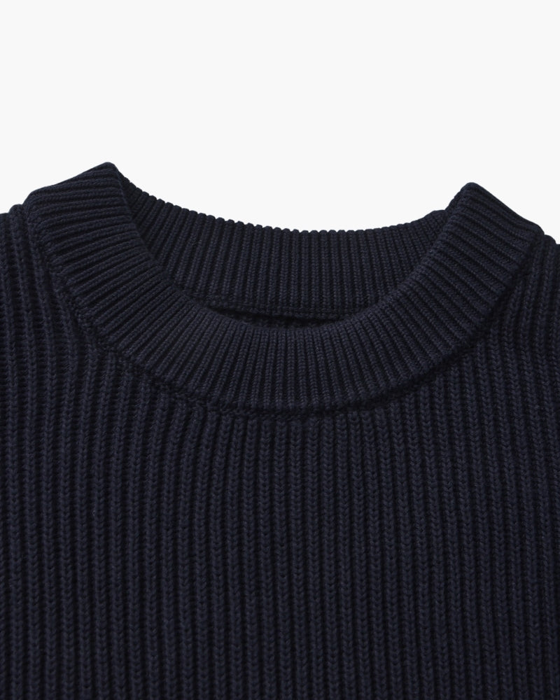 Ribbed Knit Crewneck Sweater