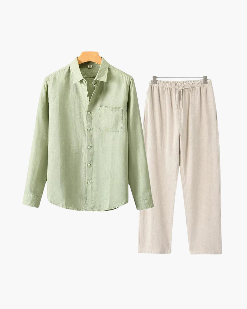 Old Money Linen Long-Sleeve Combo