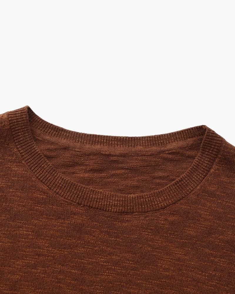 Essential Linen-Cotton Crewneck Top