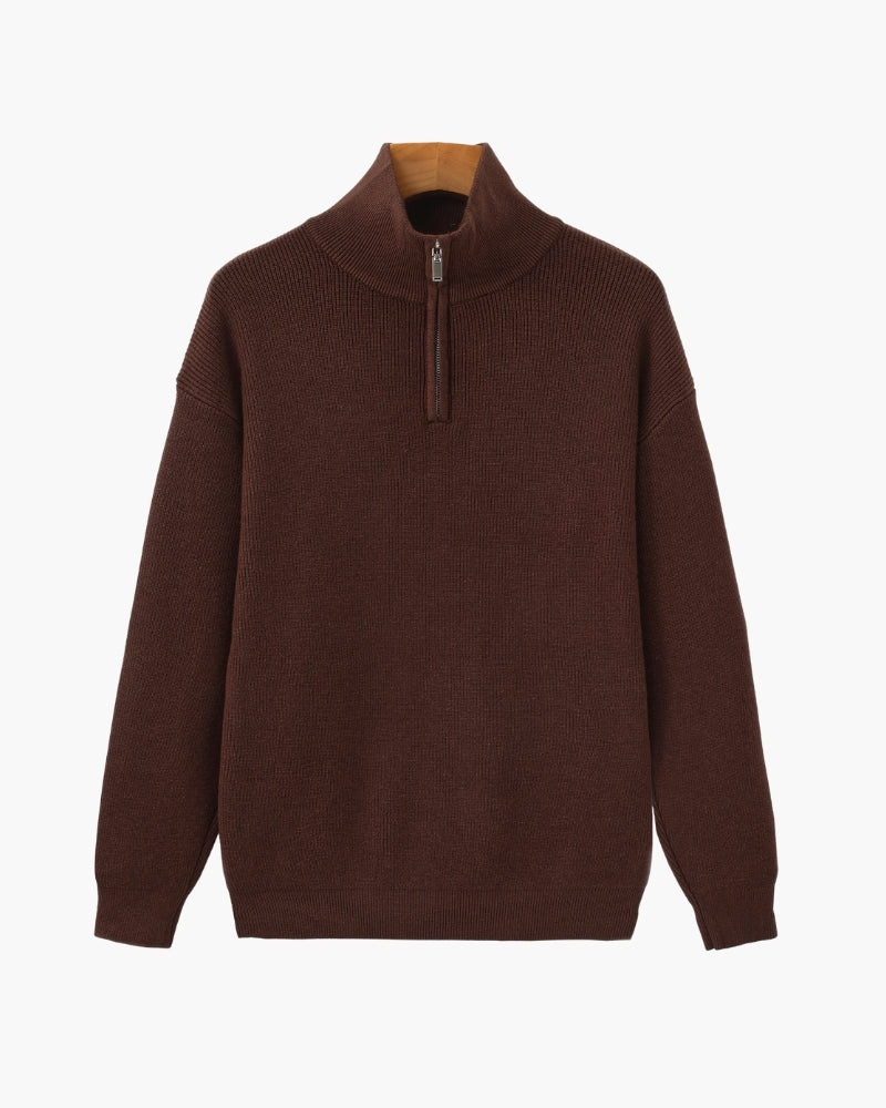 Refined Half-Zip Knit Pullover Sweater