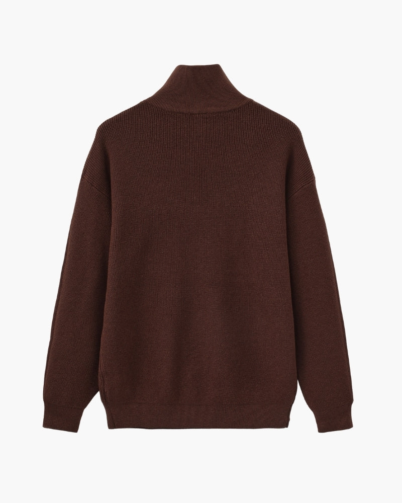 Refined Half-Zip Knit Pullover Sweater