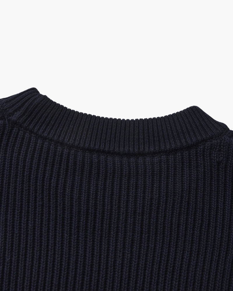 Ribbed Knit Crewneck Sweater