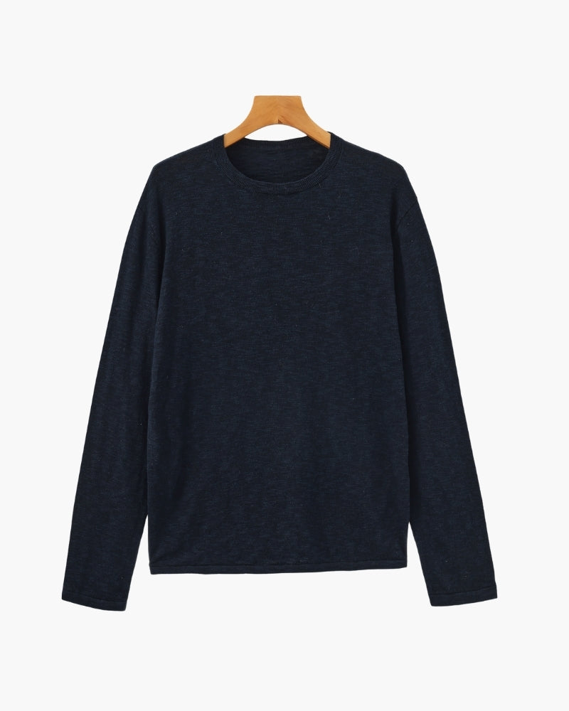 Essential Linen-Cotton Crewneck Top