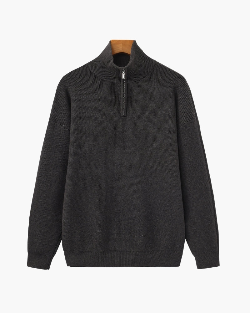 Refined Half-Zip Knit Pullover Sweater
