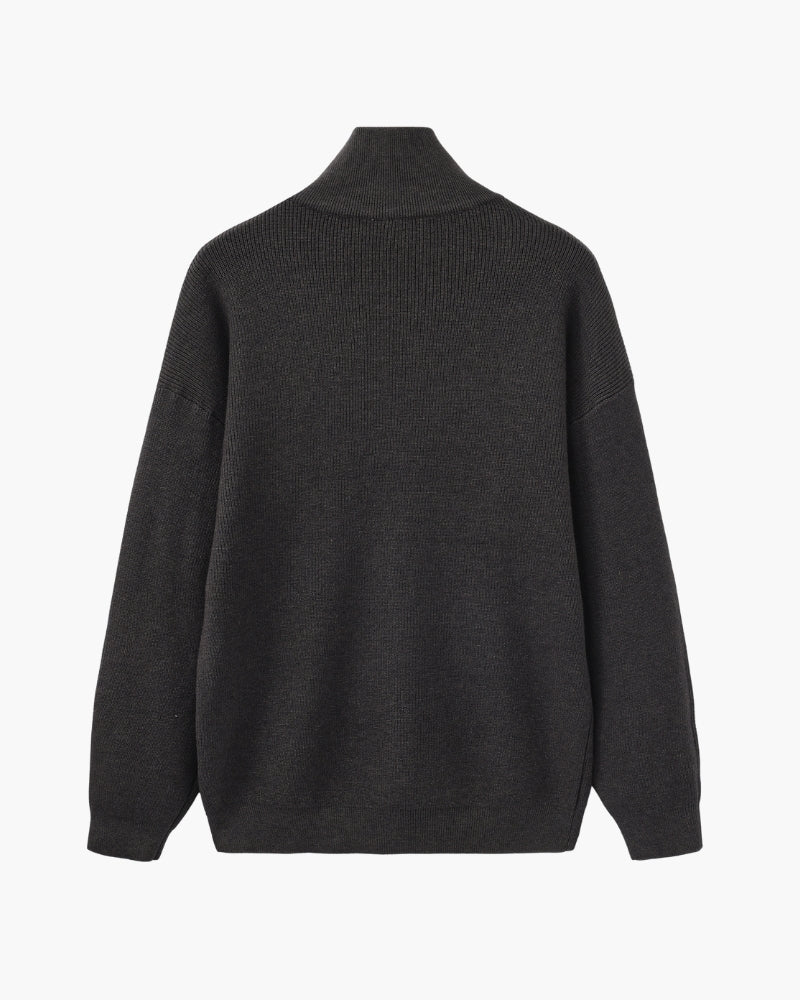 Refined Half-Zip Knit Pullover Sweater