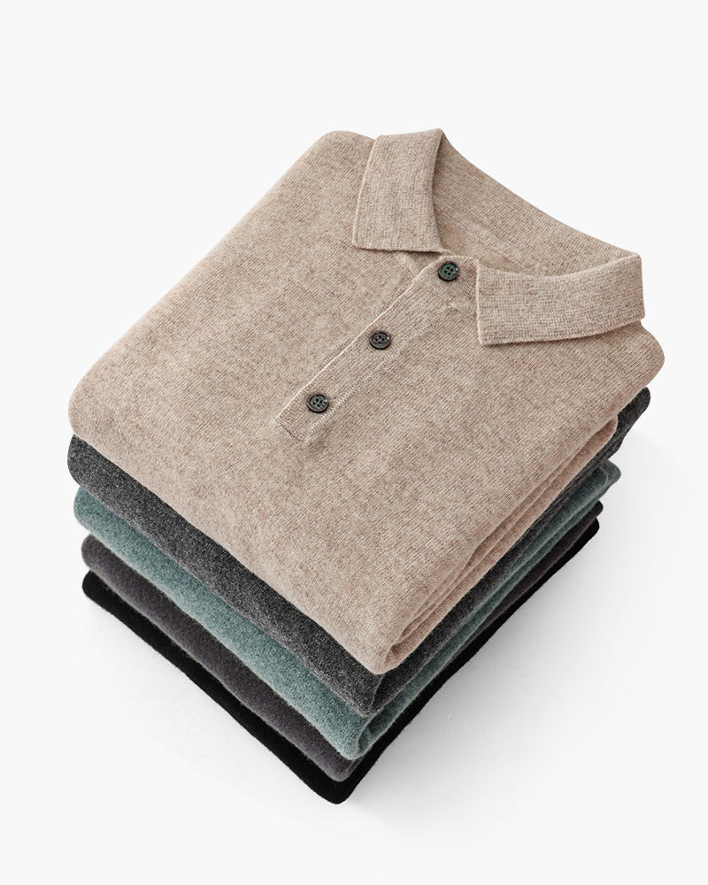 100% Luxurious Cashmere Polo Sweater
