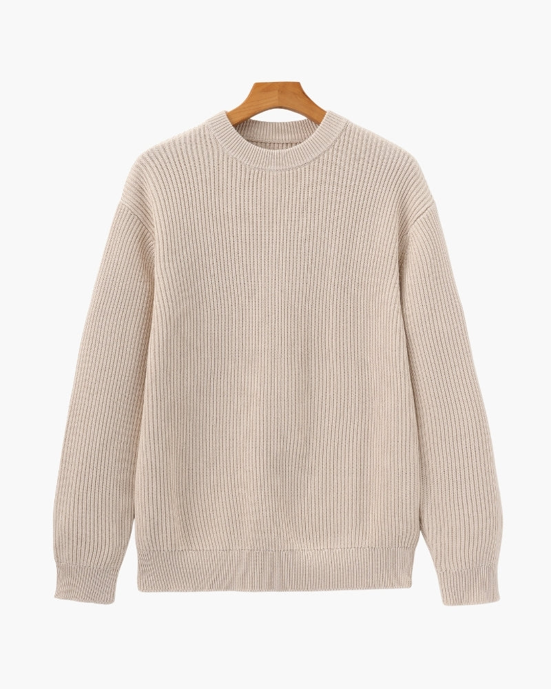 Ribbed Knit Crewneck Sweater