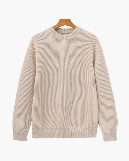 Ribbed Knit Crewneck Sweater