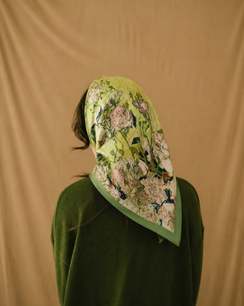 Vintage Old-Money Impressionist Garden Scarf
