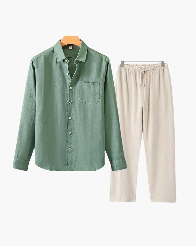 Old Money Linen Long-Sleeve Combo