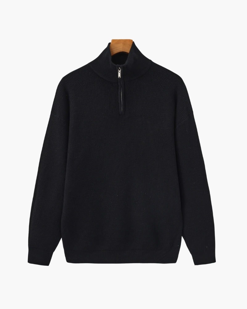 Refined Half-Zip Knit Pullover Sweater