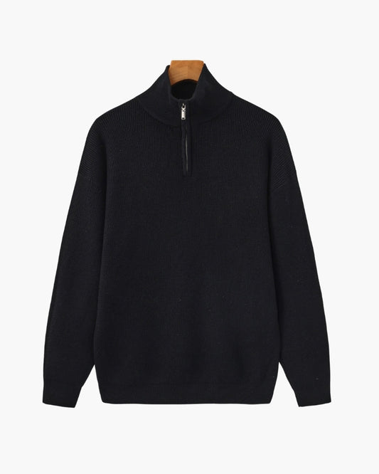 Refined Half-Zip Knit Pullover Sweater