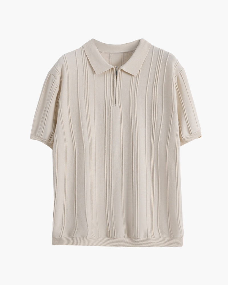 Signature Zip-Up Polo Shirt
