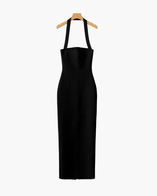 Elegant Halter Neck Slim-Fit Maxi Dress