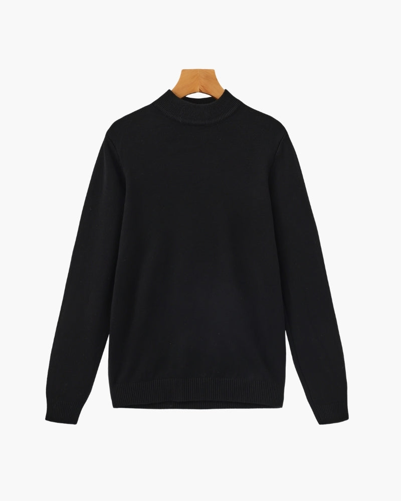 Cozy Essential Ribbed Mock-Neck Sweater
