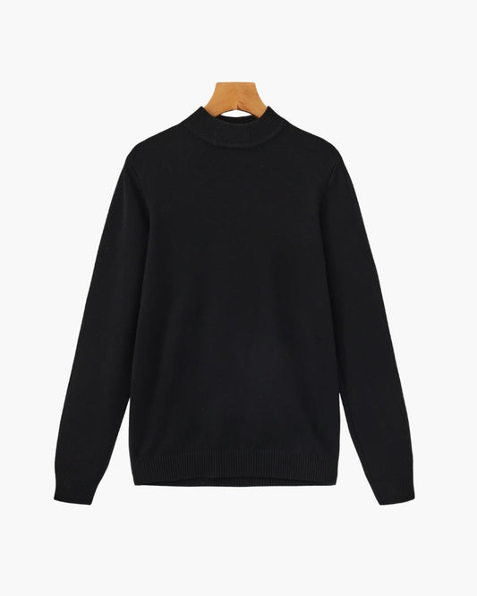 Cozy Essential Ribbed Mock-Neck Sweater