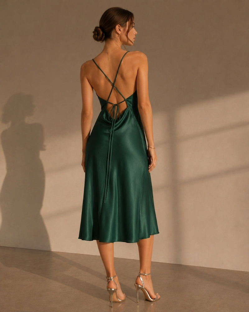 Elegant Old Money Silk Slip Dress