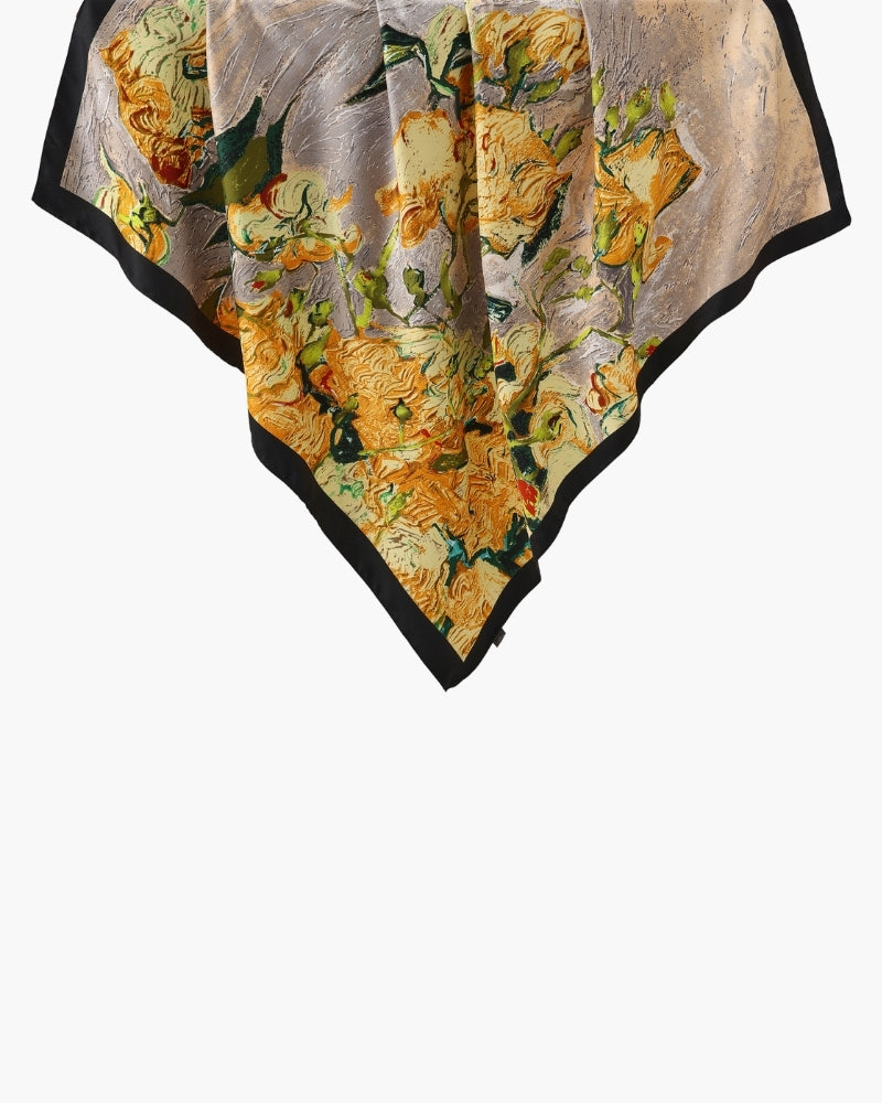 Vintage Old-Money Impressionist Garden Scarf