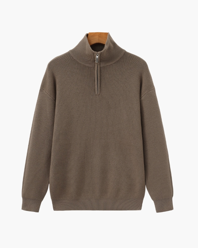 Refined Half-Zip Knit Pullover Sweater