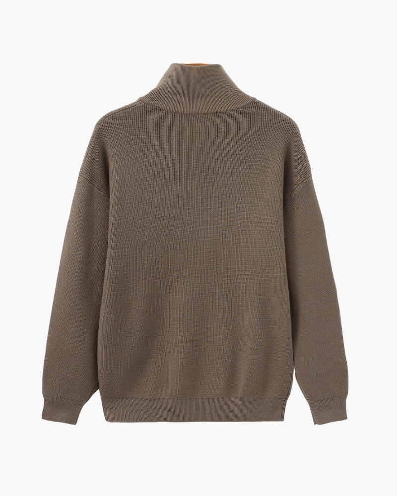Refined Half-Zip Knit Pullover Sweater