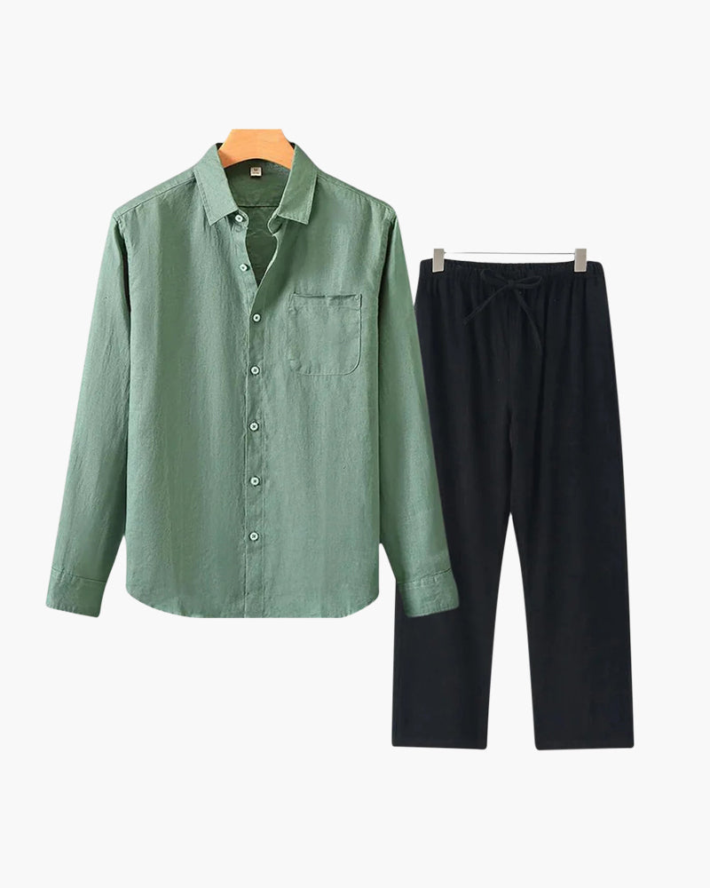 Old Money Linen Long-Sleeve Combo