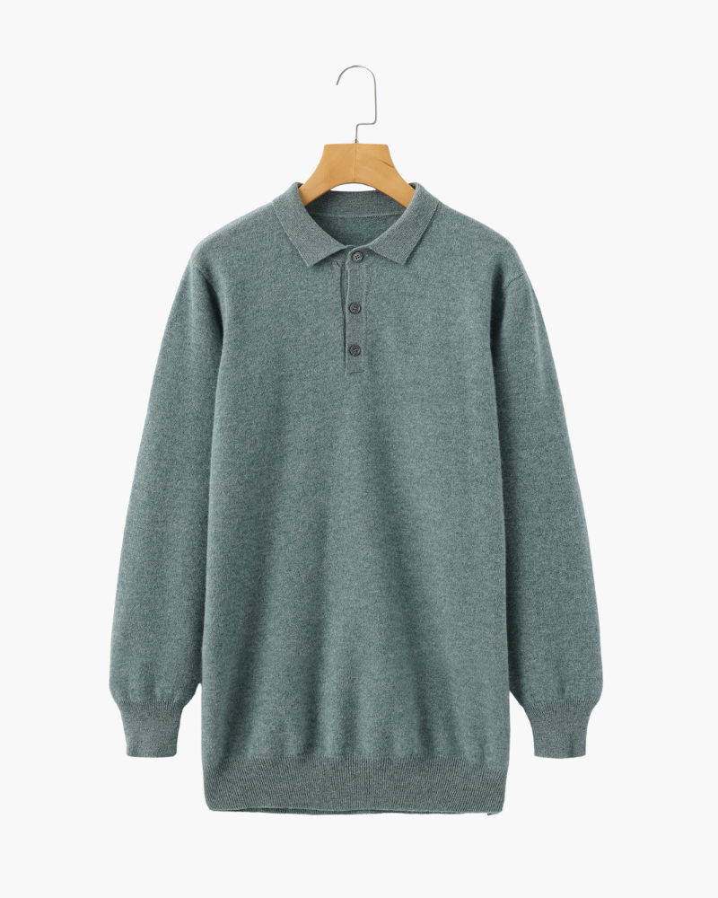 100% Luxurious Cashmere Polo Sweater