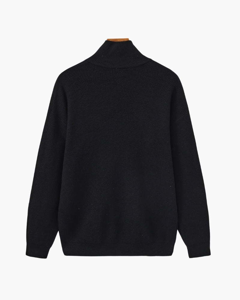 Refined Half-Zip Knit Pullover Sweater