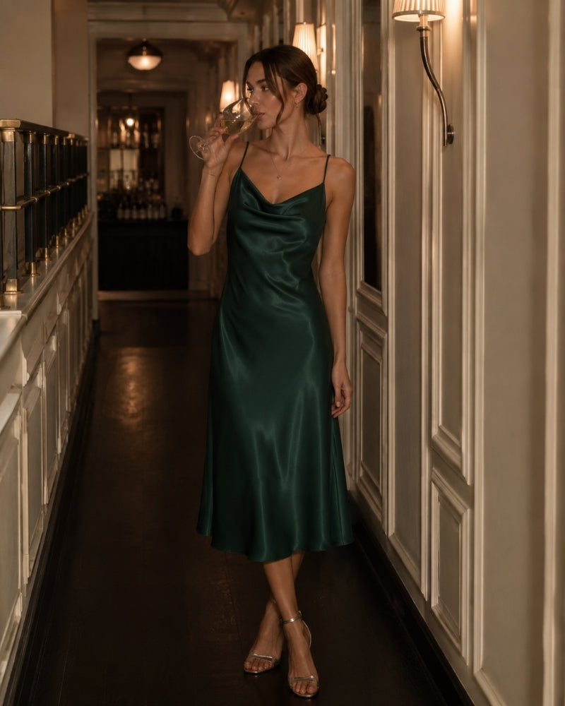 Elegant Old Money Silk Slip Dress