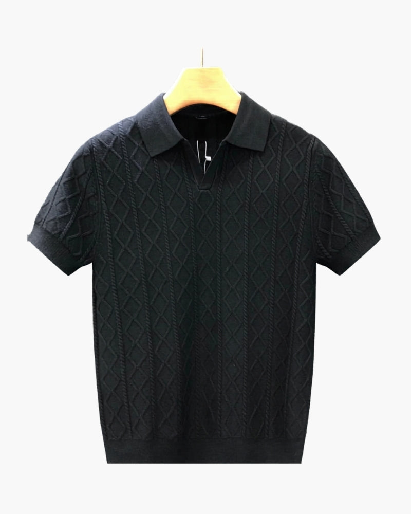 Signature Textured-Knit Polo Shirt