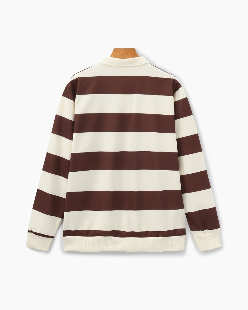 Vintage Striped Rugby Polo Shirt