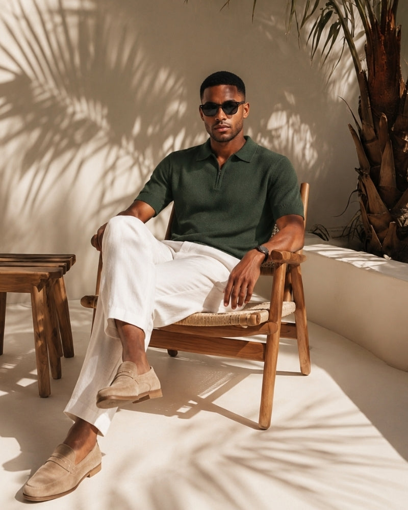 Marbella Classic Zip-Up Polo Shirt