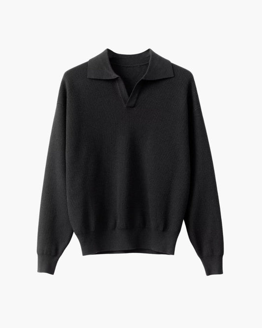 Textured Knit Polo Sweater for Effortless Everyday Style