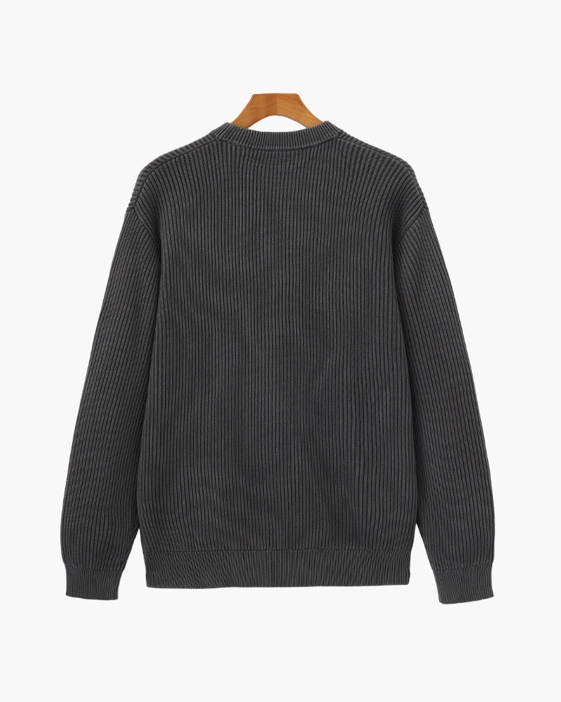 Ribbed Knit Crewneck Sweater