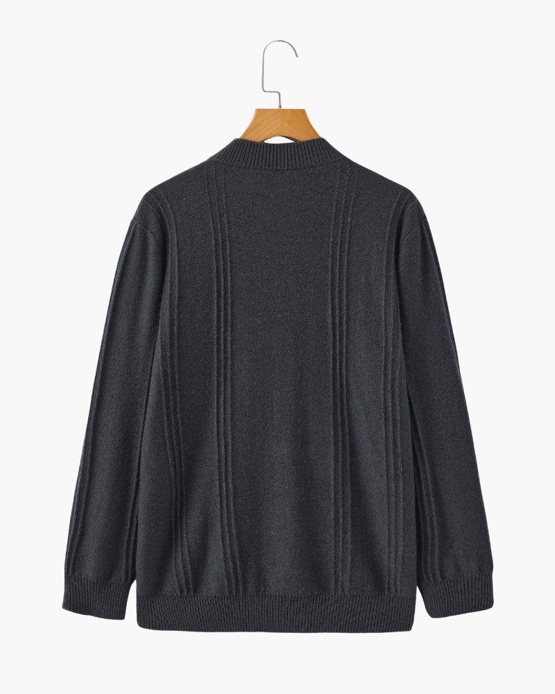 100% Luxurious Cashmere Ribbed Half-Zip Sweater