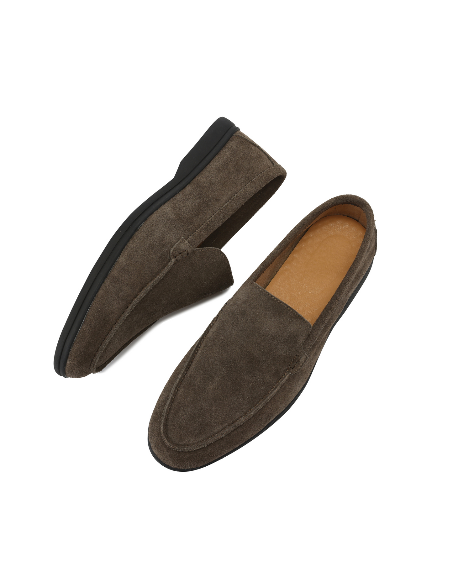 Premium Suede Loafers with Sleek Black Soles
