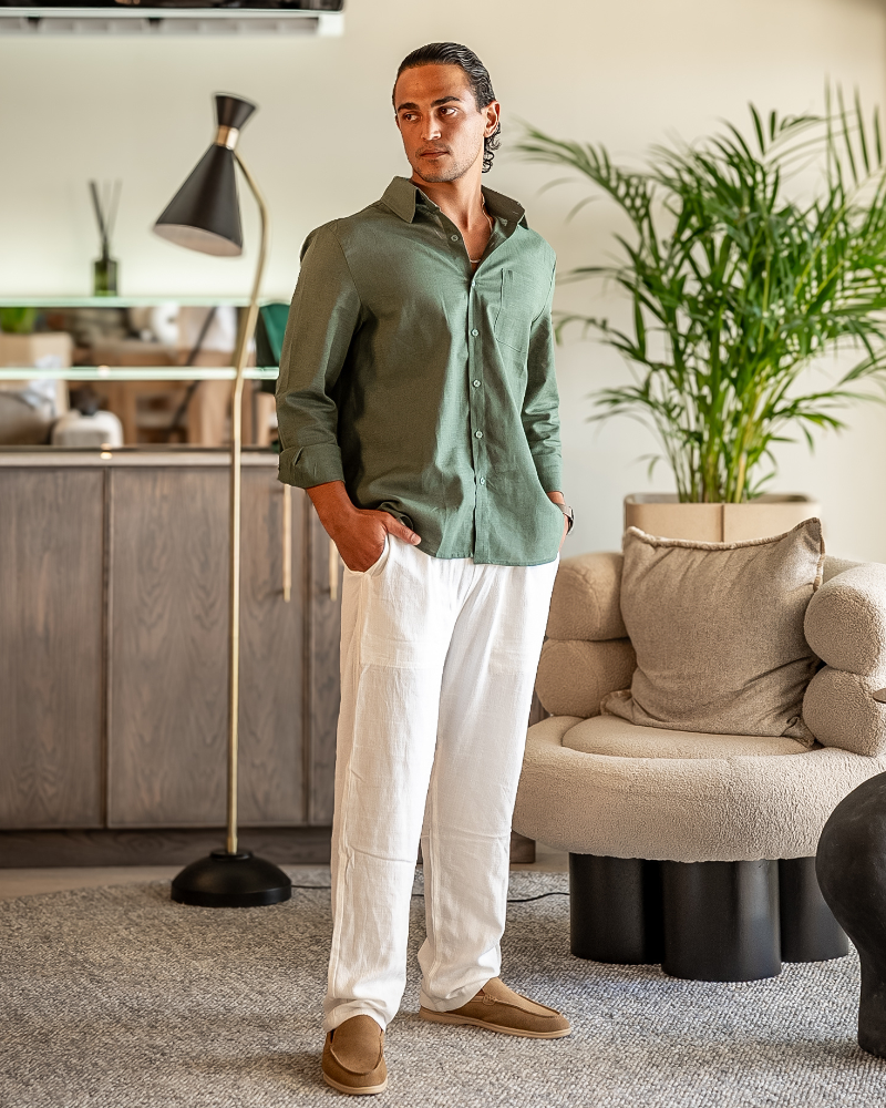 Old Money Linen Long-Sleeve Combo