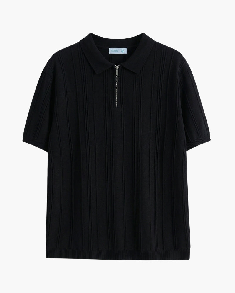Signature Zip-Up Polo Shirt