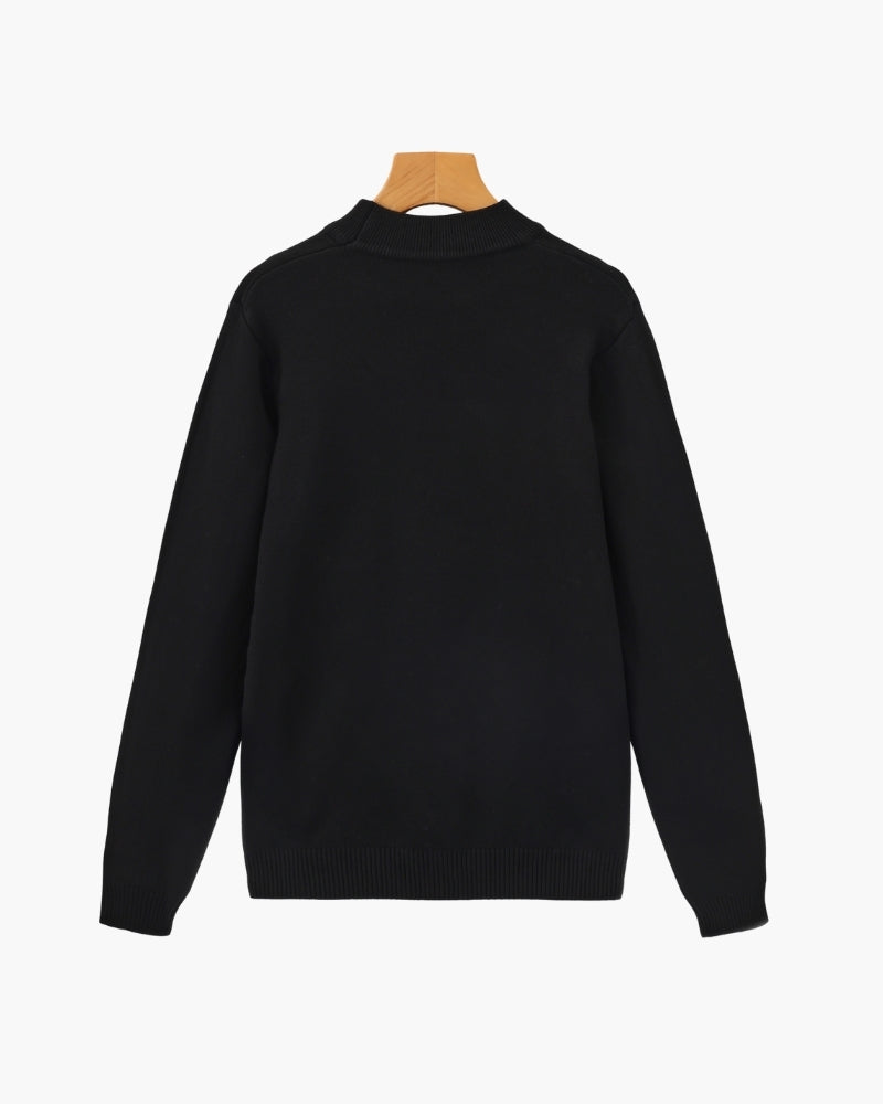 Cozy Essential Ribbed Mock-Neck Sweater