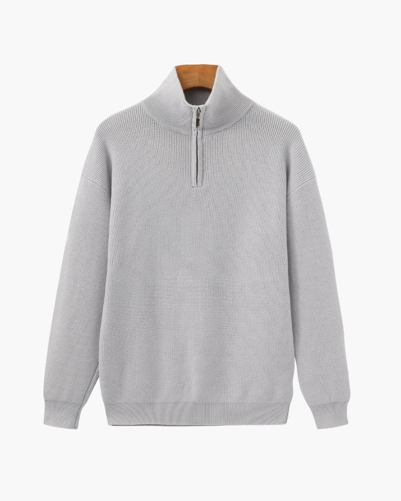 Refined Half-Zip Knit Pullover Sweater