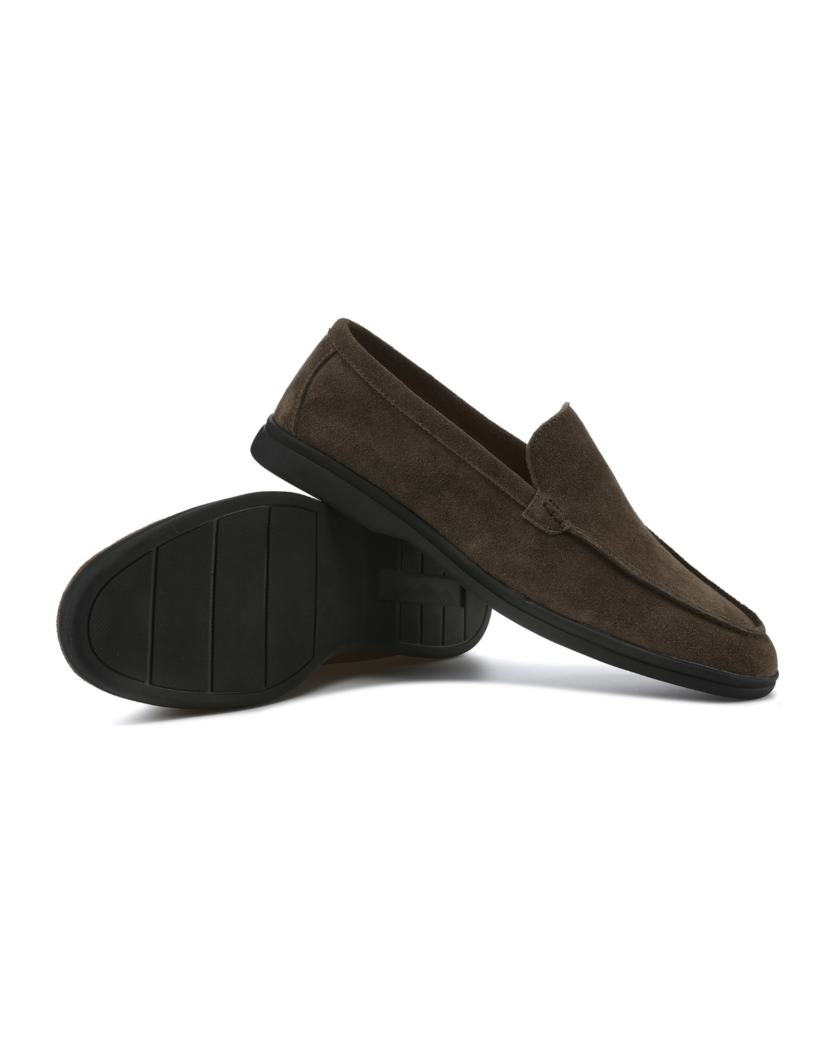 Premium Suede Loafers with Sleek Black Soles