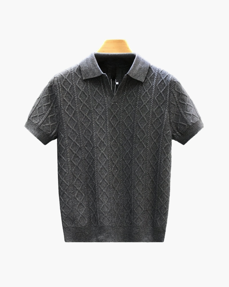 Signature Textured-Knit Polo Shirt