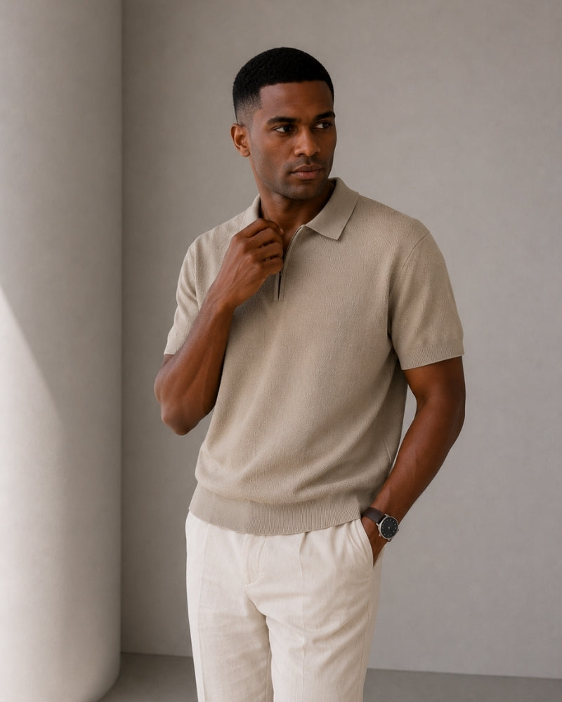 Marbella Classic Zip-Up Polo Shirt