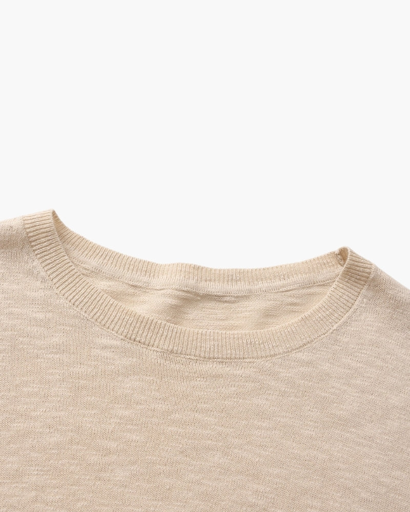 Essential Linen-Cotton Crewneck Top