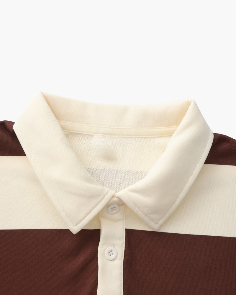 Vintage Striped Rugby Polo Shirt