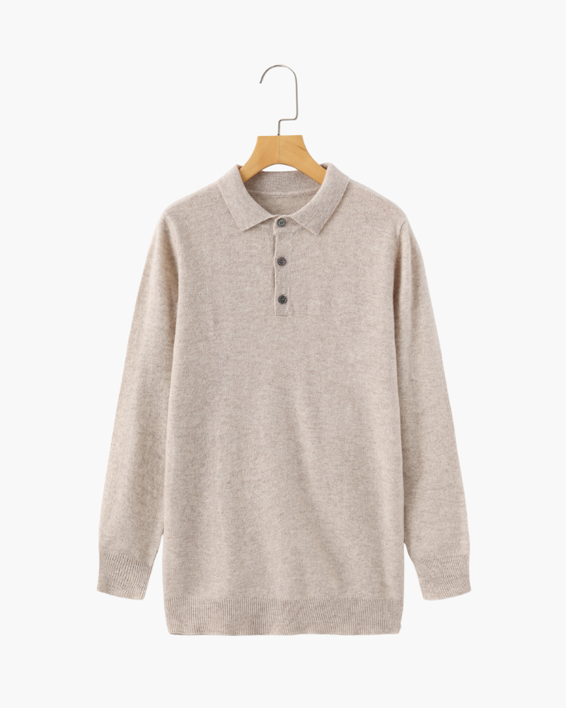100% Luxurious Cashmere Polo Sweater