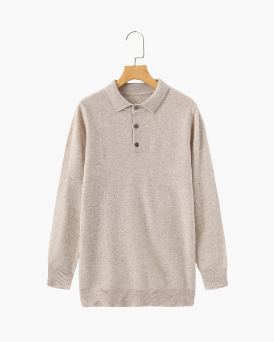 100% Luxurious Cashmere Polo Sweater
