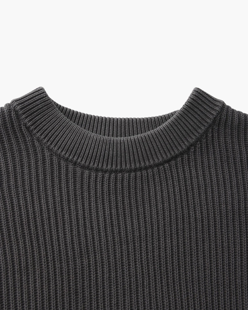 Ribbed Knit Crewneck Sweater